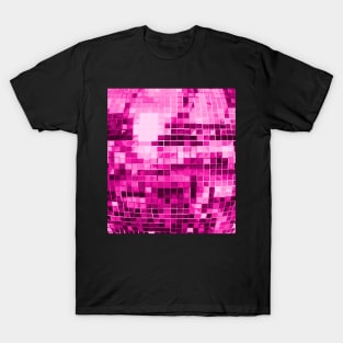 Pink Mirrored Disco Ball Pattern T-Shirt